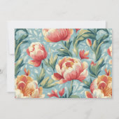 Invitation Style victorien élégant pivoines florales (Dos)