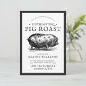 Invitation Style vintage | Anniversaire BBQ Pig Roast Party (Debout devant)