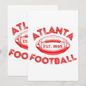 Invitation Style Vintage de football Atlanta (Devant / Derrière)