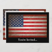 Invitation Style Vintage Drapeau américain Conception patriot (Devant / Derrière)