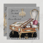 Invitation Style Vintage du considérant de piano (Devant / Derrière)