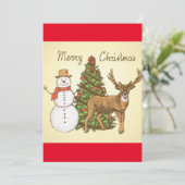 Invitation Style vintage Joyeux Noël (Debout devant)