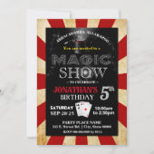 Invitation Style vintage Magie spectacle anniversaire (Devant)