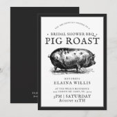 Invitation Style Vintage | Mariage BBQ Pig Roast Party (Devant / Derrière)