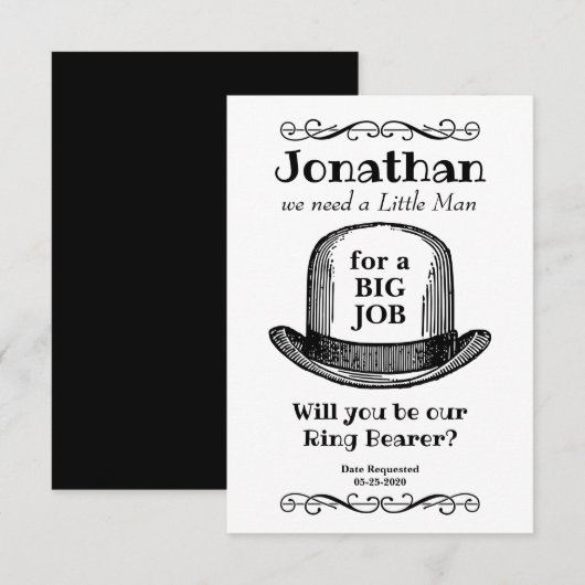 Invitation Style Vintage Seras-Tu Mon Garçon D'Honneur (Devant / Derrière)