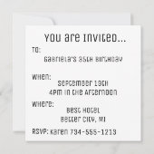 Invitation Style vintage Stéréo 1990 (Dos)