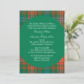 Invitation Style Wilson Orange & Green Plaid Mariage (Debout devant)