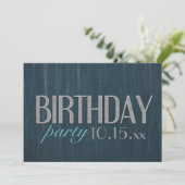 Invitation stylée de fête d'anniversaire pour homm (Debout devant)