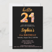 Invitation stylée pour la fête du 21e anniversaire (Devant)