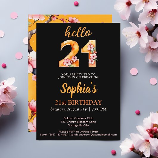 Invitation stylée pour la fête du 21e anniversaire