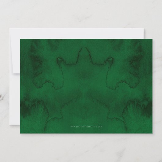 Invitation STYLISÉ BAR MONOGRAM MITZVAH forêt or vert (Dos)