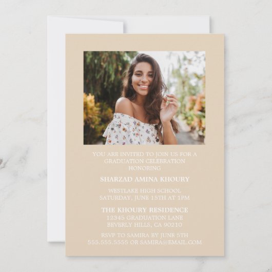 INVITATION STYLISÉ ÉLÉGANT SCRIPT 2 GRADUATE PARTITE INVITATI (Dos)