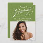 INVITATION STYLISÉ ÉLÉGANT SCRIPT 2 GRADUATE PARTITE INVITATI (Devant / Derrière)