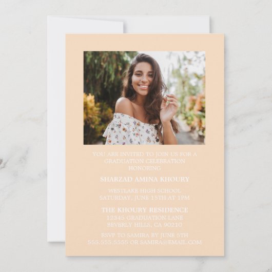 INVITATION STYLISÉ ÉLÉGANT SCRIPT 2 GRADUATE PARTITE INVITATI (Dos)