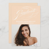 INVITATION STYLISÉ ÉLÉGANT SCRIPT 2 GRADUATE PARTITE INVITATI (Devant / Derrière)