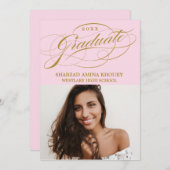 INVITATION STYLISÉ ÉLÉGANT SCRIPT 2 GRADUATE PARTITE INVITATI (Devant / Derrière)