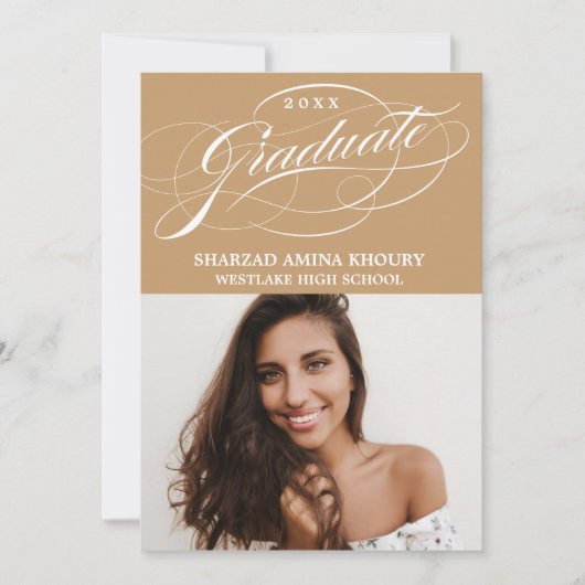 INVITATION STYLISÉ ÉLÉGANT SCRIPT 2 GRADUATE PARTITE INVITATI (Devant)