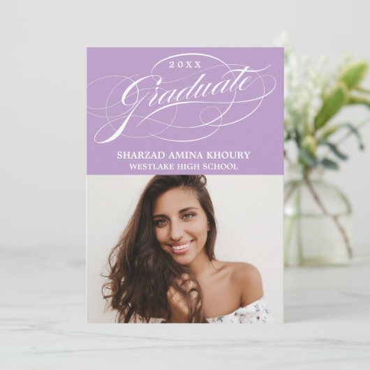 INVITATION STYLISÉ ÉLÉGANT SCRIPT 2 GRADUATE PARTITE INVITATI (Debout devant)