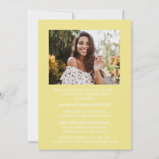 INVITATION STYLISÉ ÉLÉGANT SCRIPT 2 GRADUATE PARTITE INVITATI (Dos)