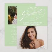 INVITATION STYLISÉ ÉLÉGANT SCRIPT 2 GRADUATE PARTITE INVITATI (Devant / Derrière)