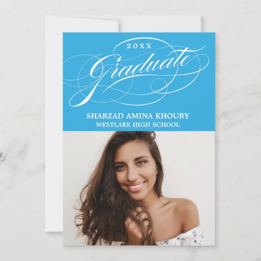 INVITATION STYLISÉ ÉLÉGANT SCRIPT 2 GRADUATE PARTITE INVITATI (Devant)