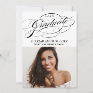 INVITATION STYLISÉ ÉLÉGANT SCRIPT 2 GRADUATE PARTITE INVITATI