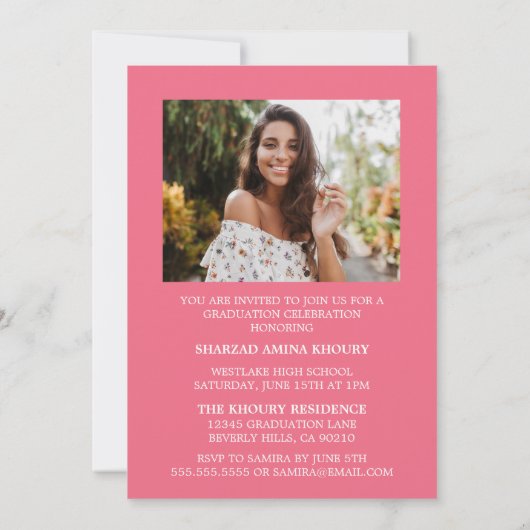 INVITATION STYLISÉ ÉLÉGANT SCRIPT 2 GRADUATE PARTITE INVITATI (Dos)