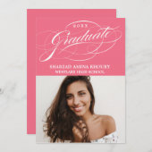 INVITATION STYLISÉ ÉLÉGANT SCRIPT 2 GRADUATE PARTITE INVITATI (Devant / Derrière)