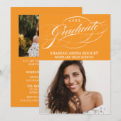 INVITATION STYLISÉ ÉLÉGANT SCRIPT 2 GRADUATE PARTITE INVITATI (Devant / Derrière)