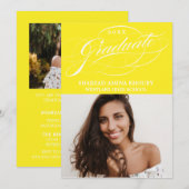 INVITATION STYLISÉ ÉLÉGANT SCRIPT 2 GRADUATE PARTITE INVITATI (Devant / Derrière)