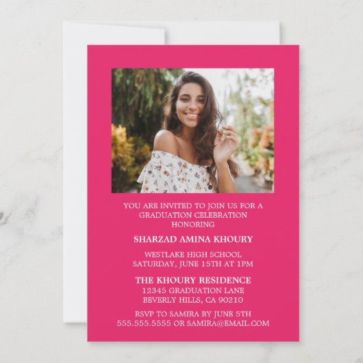 INVITATION STYLISÉ ÉLÉGANT SCRIPT 2 GRADUATE PARTITE INVITATI (Dos)