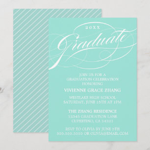 INVITATION STYLISE ÉLÉGANTE SCRIPT GRADUATE PARTITE INVITATIO