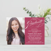 INVITATION STYLISE ÉLÉGANTE SCRIPT GRADUATE PARTITE INVITATIO (Debout devant)