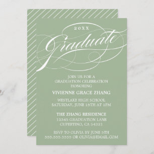INVITATION STYLISE ÉLÉGANTE SCRIPT GRADUATE PARTITE INVITATIO