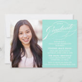 INVITATION STYLISE ÉLÉGANTE SCRIPT GRADUATE PARTITE INVITATIO (Devant)