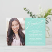 INVITATION STYLISE ÉLÉGANTE SCRIPT GRADUATE PARTITE INVITATIO (Debout devant)