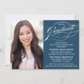 INVITATION STYLISE ÉLÉGANTE SCRIPT GRADUATE PARTITE INVITATIO (Devant)