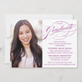 INVITATION STYLISE ÉLÉGANTE SCRIPT GRADUATE PARTITE INVITATIO (Devant)