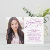 INVITATION STYLISE ÉLÉGANTE SCRIPT GRADUATE PARTITE INVITATIO (Debout devant)