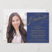 INVITATION STYLISE ÉLÉGANTE SCRIPT GRADUATE PARTITE INVITATIO (Devant)