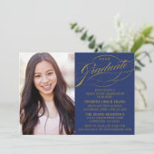 INVITATION STYLISE ÉLÉGANTE SCRIPT GRADUATE PARTITE INVITATIO (Debout devant)