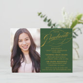 INVITATION STYLISE ÉLÉGANTE SCRIPT GRADUATE PARTITE INVITATIO (Debout devant)