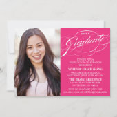 INVITATION STYLISE ÉLÉGANTE SCRIPT GRADUATE PARTITE INVITATIO (Devant)