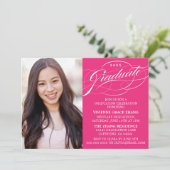 INVITATION STYLISE ÉLÉGANTE SCRIPT GRADUATE PARTITE INVITATIO (Debout devant)