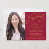 INVITATION STYLISE ÉLÉGANTE SCRIPT GRADUATE PARTITE INVITATIO (Devant)