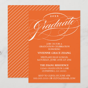 INVITATION STYLISE ÉLÉGANTE SCRIPT GRADUATE PARTITE INVITATIO