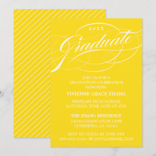 INVITATION STYLISE ÉLÉGANTE SCRIPT GRADUATE PARTITE INVITATIO
