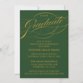 INVITATION STYLISE ÉLÉGANTE SCRIPT GRADUATE PARTITE INVITATIO (Devant)