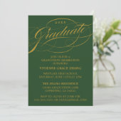 INVITATION STYLISE ÉLÉGANTE SCRIPT GRADUATE PARTITE INVITATIO (Debout devant)