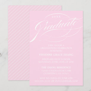 INVITATION STYLISE ÉLÉGANTE SCRIPT GRADUATE PARTITE INVITATIO